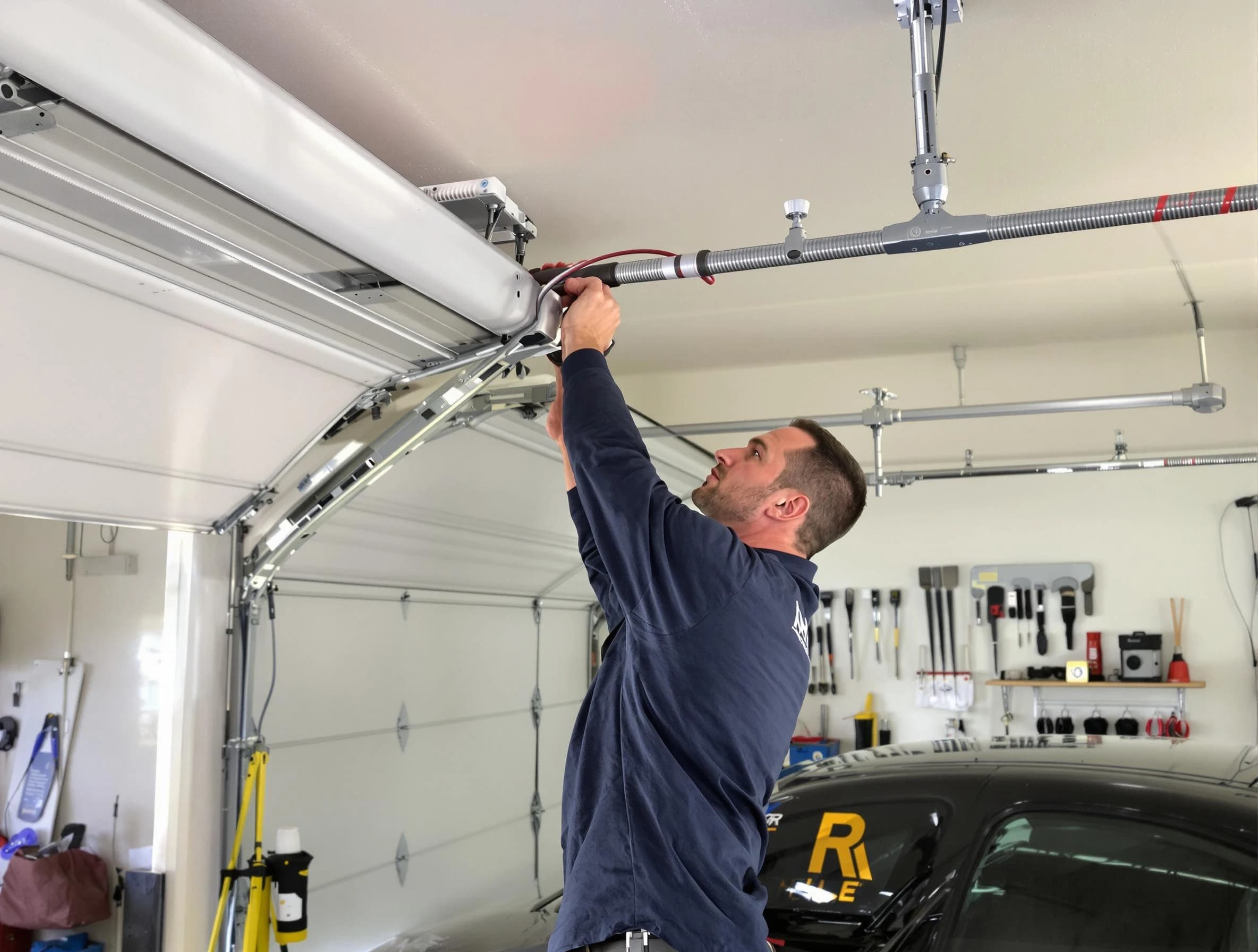 Acton Garage Door Repair technician performing garage door cable repair in Acton