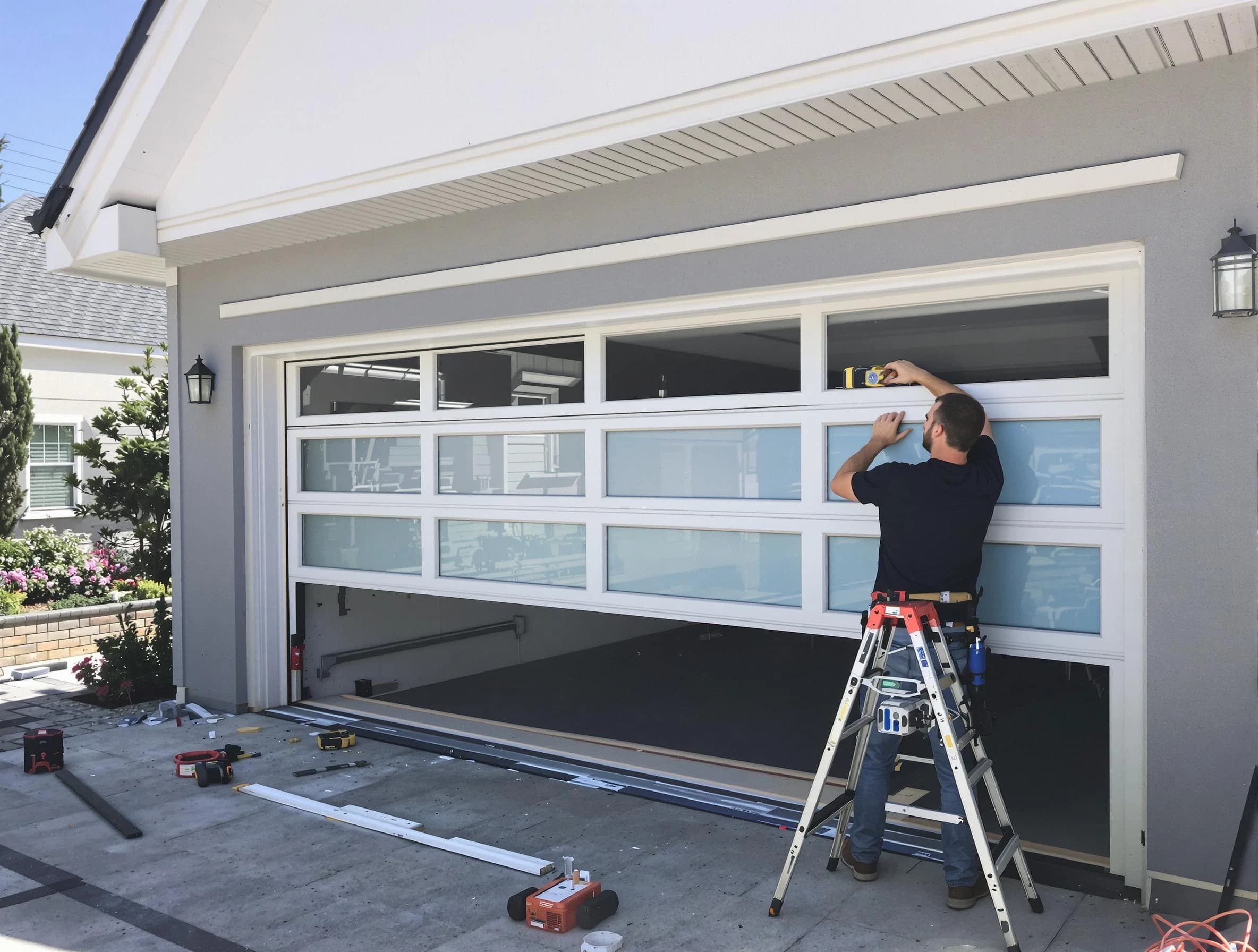 Acton Garage Door Repair team performing garage door replacement in Acton