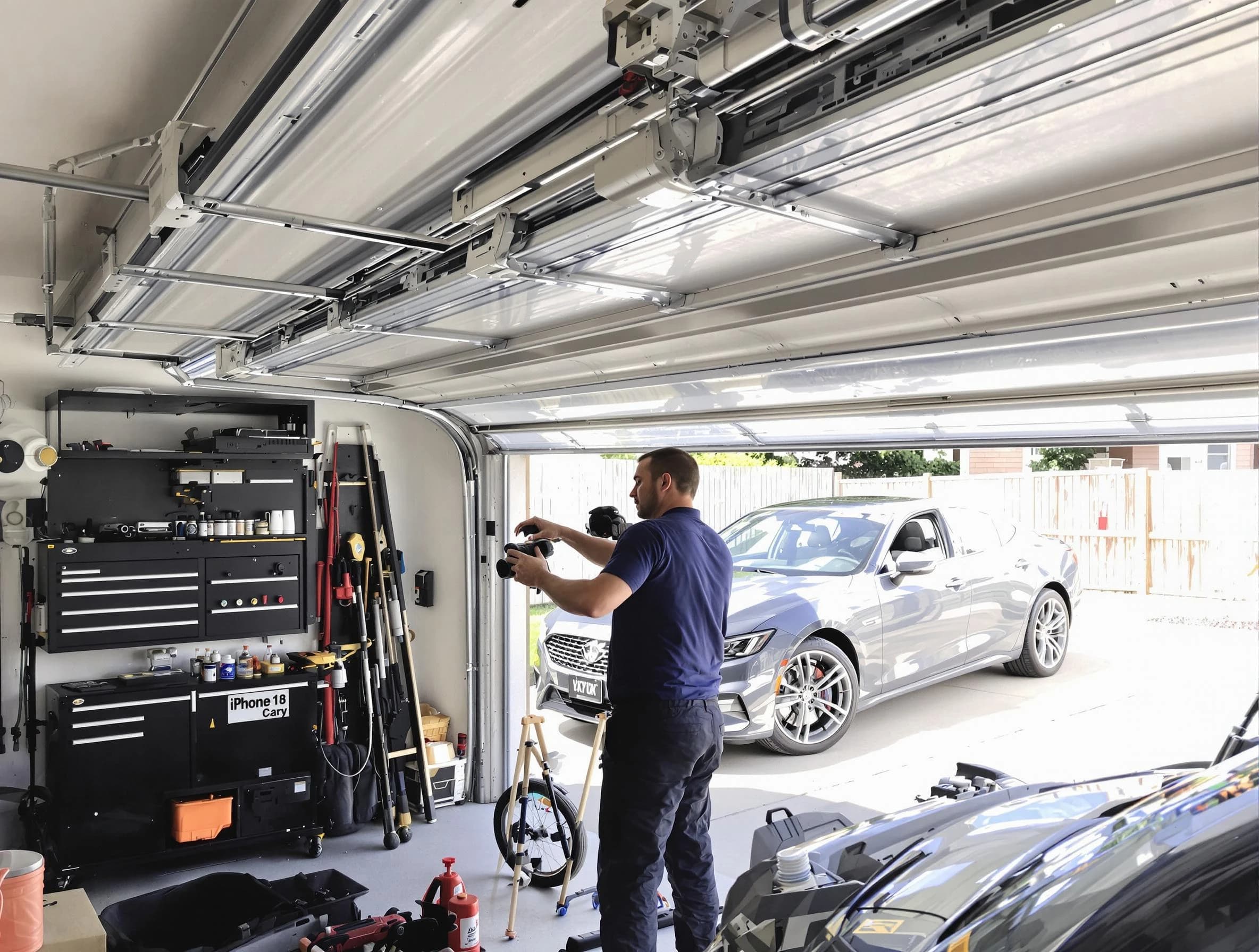 Acton Garage Door Repair technician fixing noisy garage door in Acton