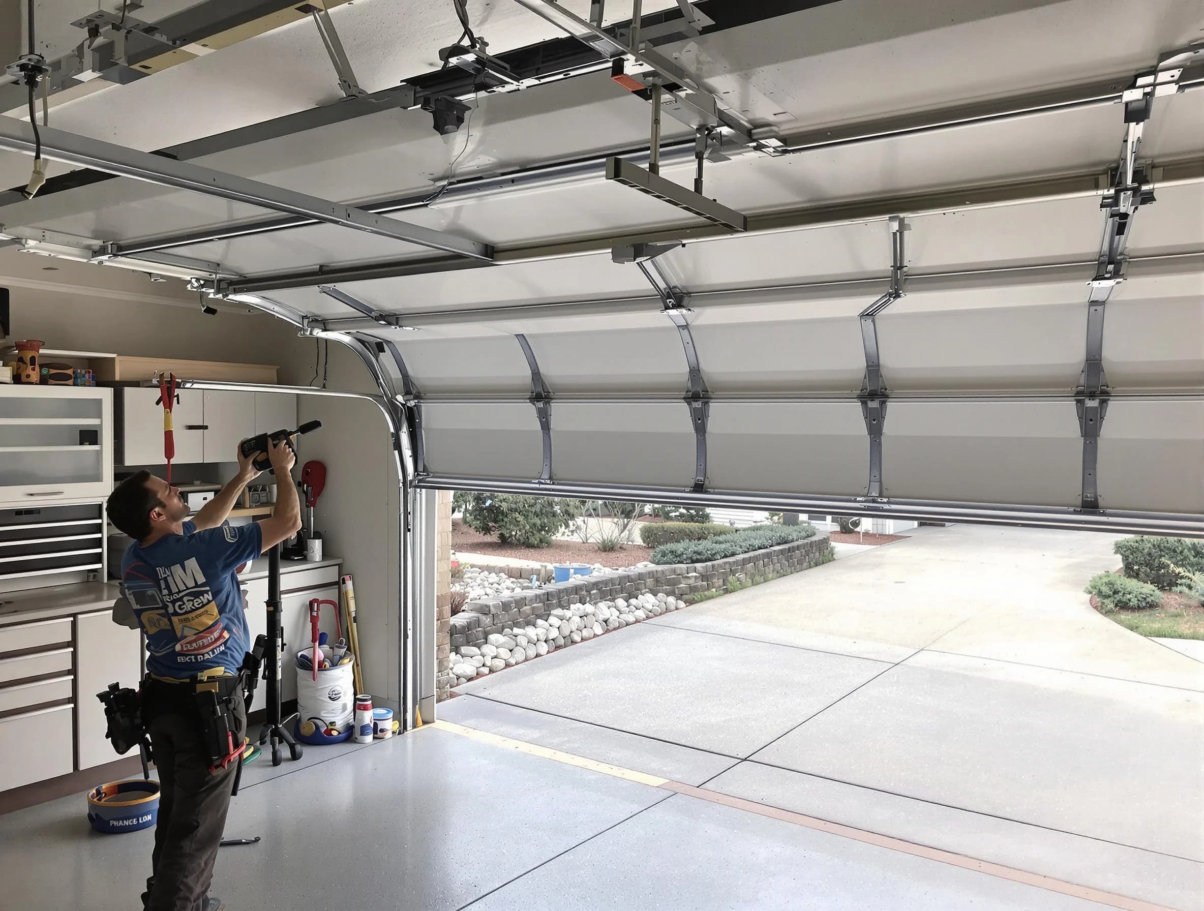Garage door track repair service by Acton Garage Door Repair in Acton