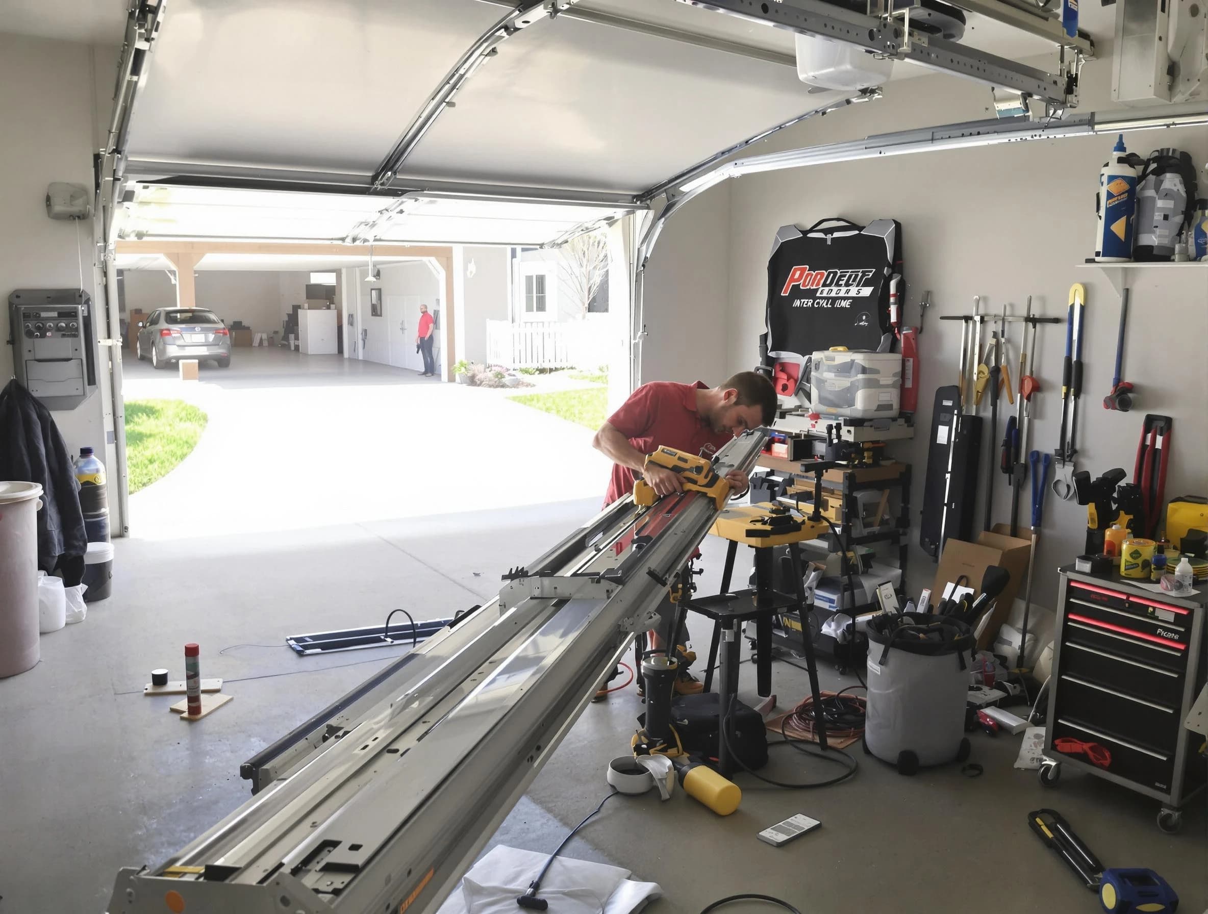 Acton Garage Door Repair expert performing track repair in Acton