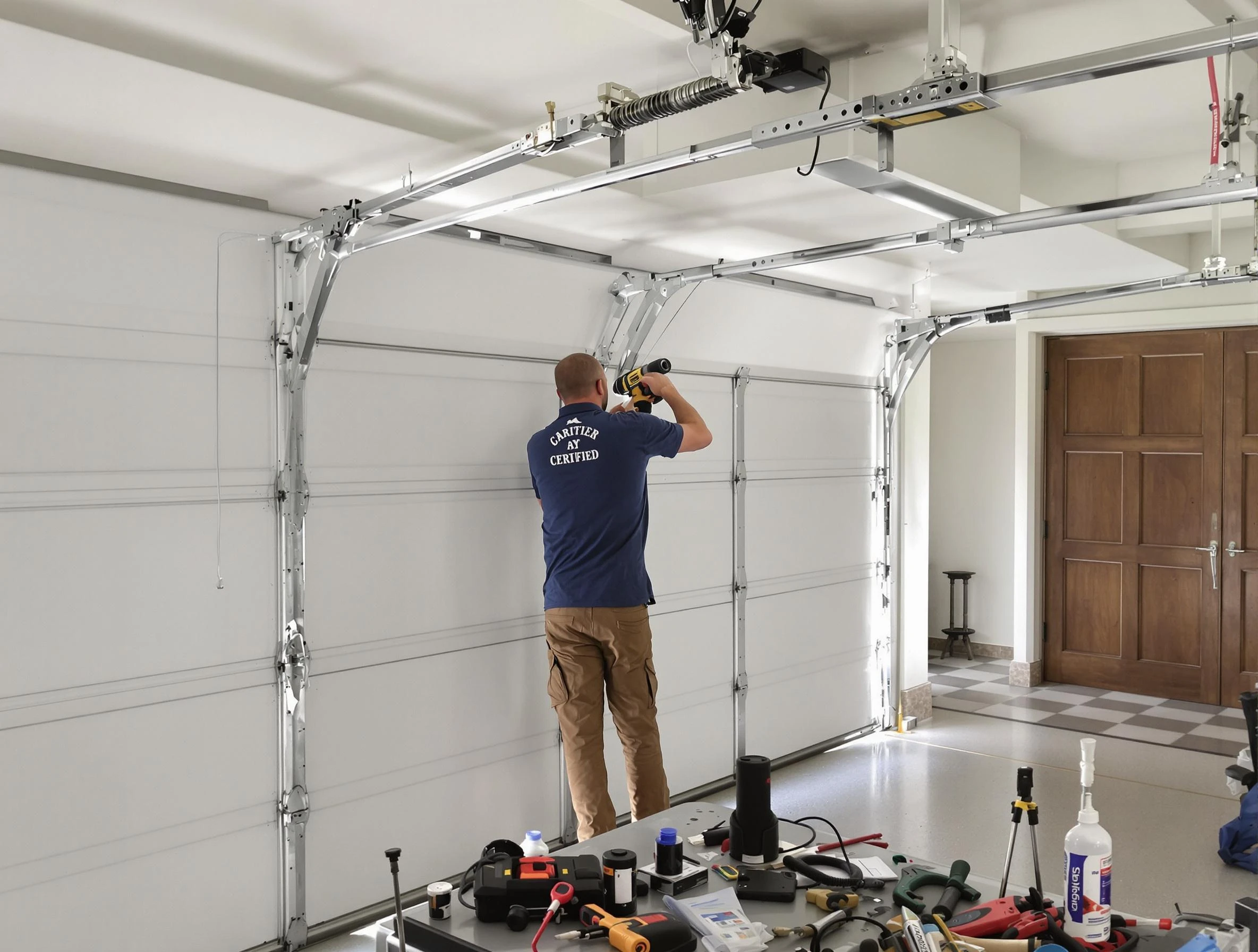 Acton Garage Door Repair certified technician performing precision garage door repair in Acton