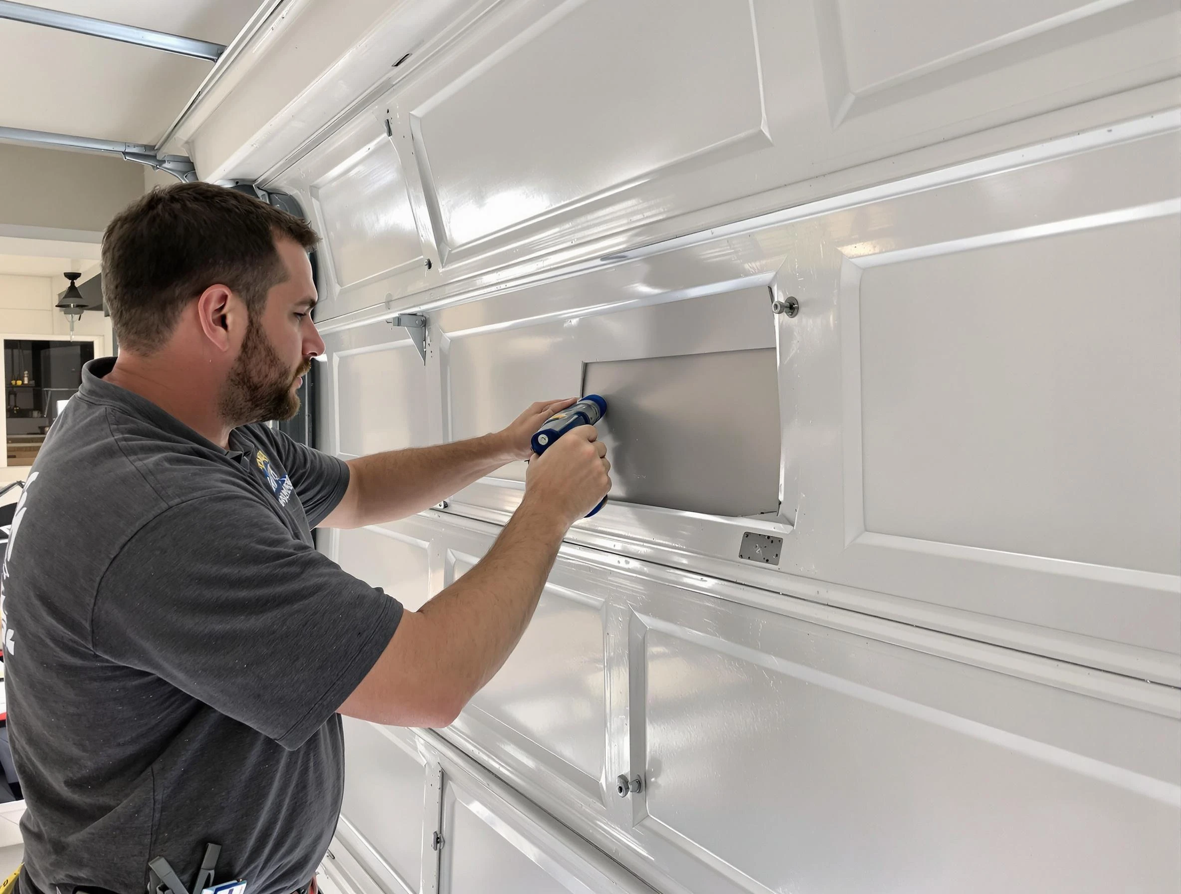 Garage door panel repair by Acton Garage Door Repair in Acton